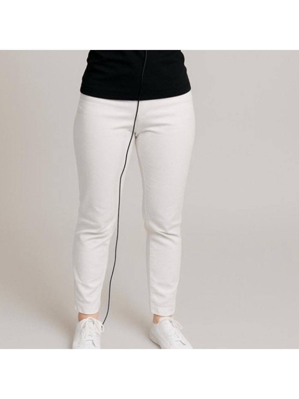 Eileen Fisher White Textured Pants L